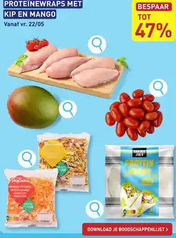 ALDI Proteïnewraps met kip en mango aanbieding