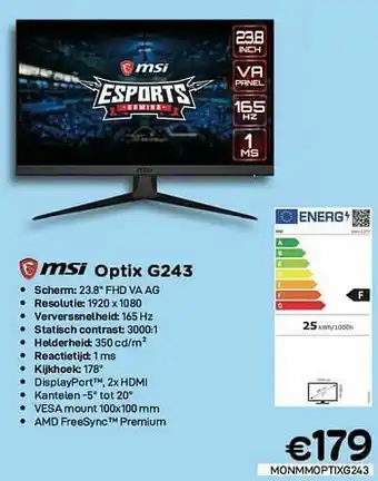 CompuDeals Msi optix g243 aanbieding