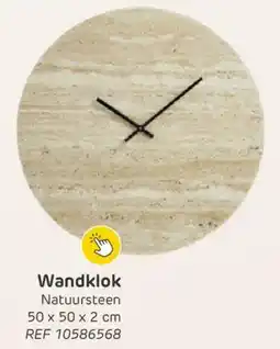 Brico Wandklok Natuursteen aanbieding