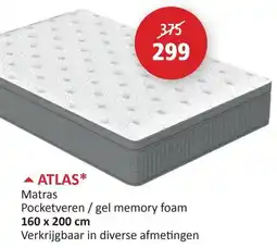 Weba Atlas Matras Pocketveren/gel memory foam aanbieding