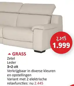 Weba Grass Zetel Leder aanbieding