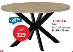 Weba Hoffa Tafel Massief mango aanbieding