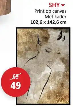 Weba Shy Print op canvas Met kader aanbieding