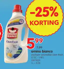 Yess Omino bianco vloeibaar wasmiddel clean fresh aanbieding