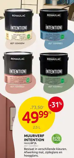 Brico Renaulac muurverf intention aanbieding
