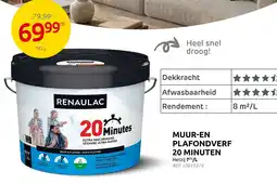 Brico Renaulac muur-en plafondverf 20 minuten aanbieding