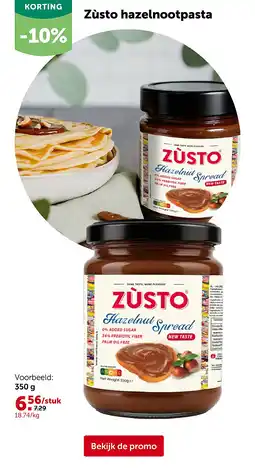 AVEVE Zùsto hazelnootpasta 350 g aanbieding