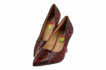 Berca Shoes Mode-Mania Pump Dames Trend Snakeprint - Bordeaux aanbieding