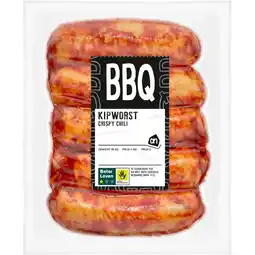 Albert Heijn AH BBQ scharrel kipworst crispy chili aanbieding