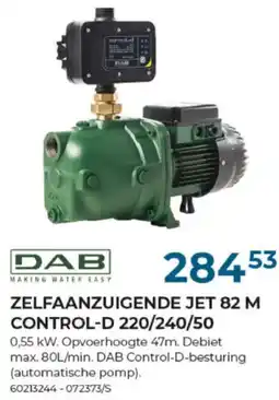 Meno Pro ZELFAANZUIGENDE JET 82 M CONTROL-D 220/240/50 aanbieding