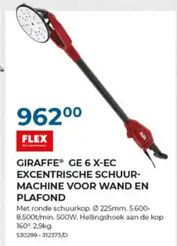 Meno Pro Giraffe® ge 6 x-ec excentrische schuur machine voor wand en plafond aanbieding