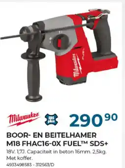 Meno Pro BOOR EN BEITELHAMER M18 FHAC16-0X FUEL™ SDS+ aanbieding