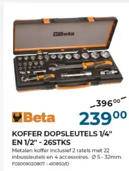 Meno Pro KOFFER DOPSLEUTELS 1/4" EN 1/2" , 26STKS aanbieding