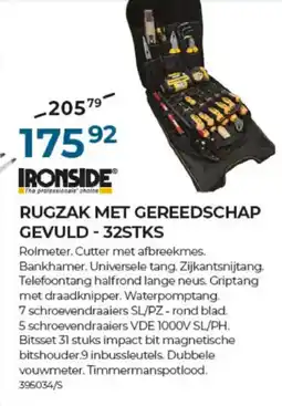 Meno Pro RUGZAK MET GEREEDSCHAP GEVULD ,32STKS aanbieding