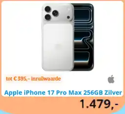 Coolblue Apple iPhone 17 Pro Max 256GB Zilver aanbieding