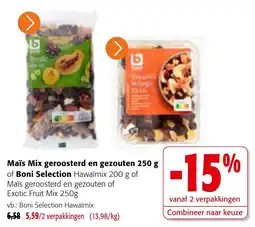 Colruyt Maïs Mix geroosterd en gezouten of Boni Selection aanbieding