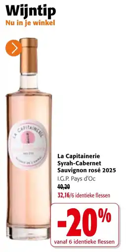 Colruyt La Capitainerie Syrah-Cabernet Sauvignon rosé 2025 aanbieding