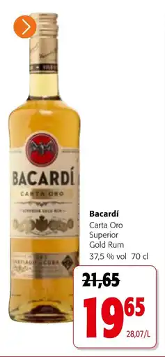 Colruyt Bacardí Carta Oro Superior Gold Rum aanbieding
