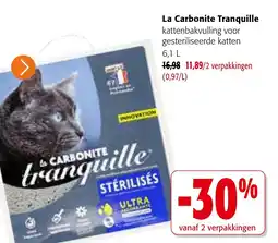 Colruyt La Carbonite Tranquille kattenbakvulling voor gesteriliseerde katten aanbieding