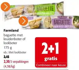 Colruyt Farmland baguette met kruidenboter of lookboter aanbieding