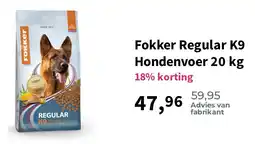 Plein.nl Fokker Regular K9 Hondenvoer aanbieding