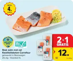 Carrefour Market Stuk Zalm Met Vel Kwaliteitsketen Carrefour aanbieding