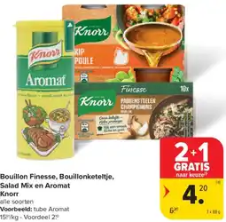 Carrefour Market Bouillon Finesse, Bouillonketeltje, Salad Mix en Aromat Knorr aanbieding