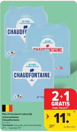 Carrefour Market Plat of bruisend natuurlijk mineraalwater Chaudfontaine aanbieding