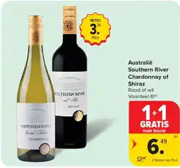 Carrefour Market Australië Southern River Chardonnay of Shiraz aanbieding