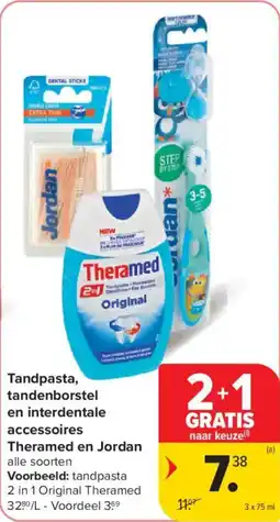 Carrefour Market Tandpasta, tandenborstel en interdentale accessoires Theramed en Jordan aanbieding