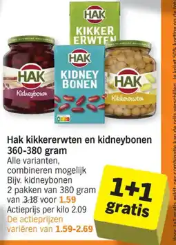 Albert Heijn Hak kikkererwten en kidneybonen aanbieding