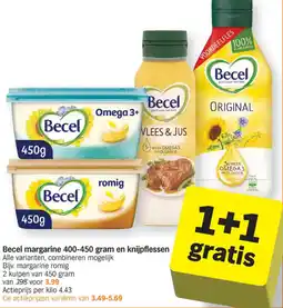 Albert Heijn Becel margarine en knijpflessen aanbieding