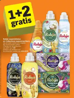 Albert Heijn Robijn wasmiddelen en Collections wasverzachters aanbieding