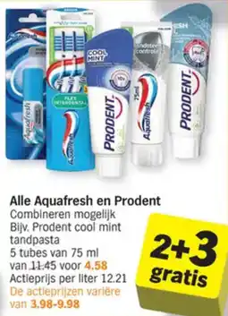 Albert Heijn Alle Aquafresh en Prodent aanbieding