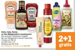 Albert Heijn Heinz, Hela, Remia en Van Wijngaarden's snacksauzen aanbieding