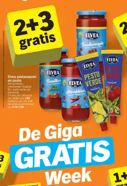 Albert Heijn Elvea pastasauzen en pesto aanbieding