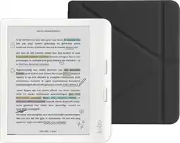 Coolblue Kobo Libra Colour Wit + BlueBuilt Book Case Zwart aanbieding