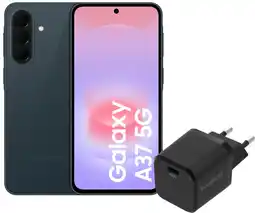 Coolblue Samsung Galaxy A37 256GB Donkergroen 5G + BlueBuilt Oplader met Usb C Poort 45W Zwart aanbieding