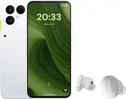 Coolblue Fairphone 6 256GB Wit 5G + Fairphone Fairbuds True Wireless Earbuds Wit aanbieding