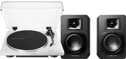 Coolblue Audio Technica AT-LP70xBT Blanc + Audio-Technica ATH-SP3X Noir aanbieding