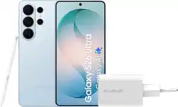 Coolblue Samsung Galaxy S26 Ultra 256 Go Bleu Clair 5G + BlueBuilt Chargeur 65Watts Blanc aanbieding