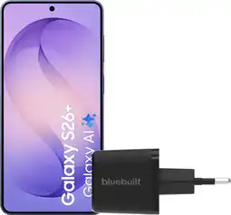 Coolblue Samsung Galaxy S26 Plus 256 Go Bleu Foncé 5G + BlueBuilt Chargeur 45 Watts Noir aanbieding