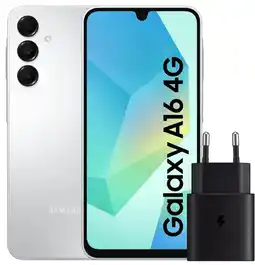 Coolblue Samsung Galaxy A16 128GB Wit 4G + Samsung Oplader 25W Zwart aanbieding