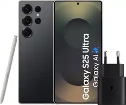 Coolblue Samsung Galaxy S25 Ultra 256GB Zwart 5G + Samsung Oplader 25 Watt Zwart aanbieding
