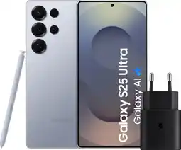 Coolblue Samsung Galaxy S25 Ultra 256GB Zilver 5G + Samsung Oplader 25 Watt Zwart aanbieding