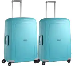 Coolblue Samsonite S'Cure Spinner 69cm Duo Pack Aqua Blue aanbieding