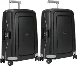 Coolblue Samsonite S'Cure Valise à 4 Roulettes 55 cm Lot de 2 Black aanbieding