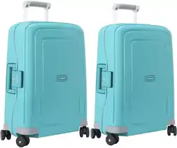 Coolblue Samsonite S'Cure Valise à 4 Roulettes 55 cm Aqua Blue Set de 2 Valises aanbieding