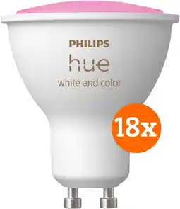 Coolblue Philips Hue White and Color GU10 Lot de 18 aanbieding