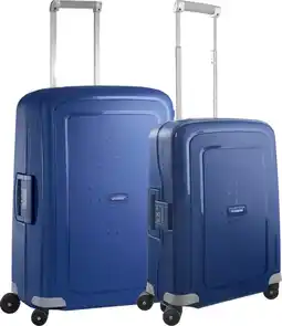 Coolblue Samsonite S'cure Valise à 4 Roulettes 55 + 69 cm Bleu Foncé Set de Valises aanbieding
